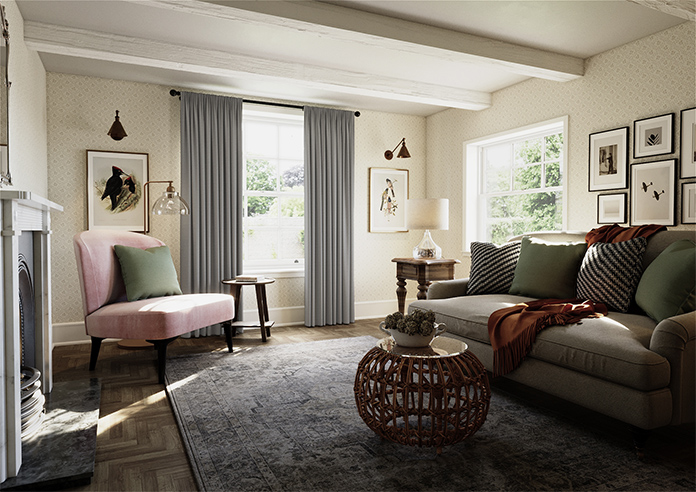 Faux Silk, Silver - Made to Measure Curtains - Image 7